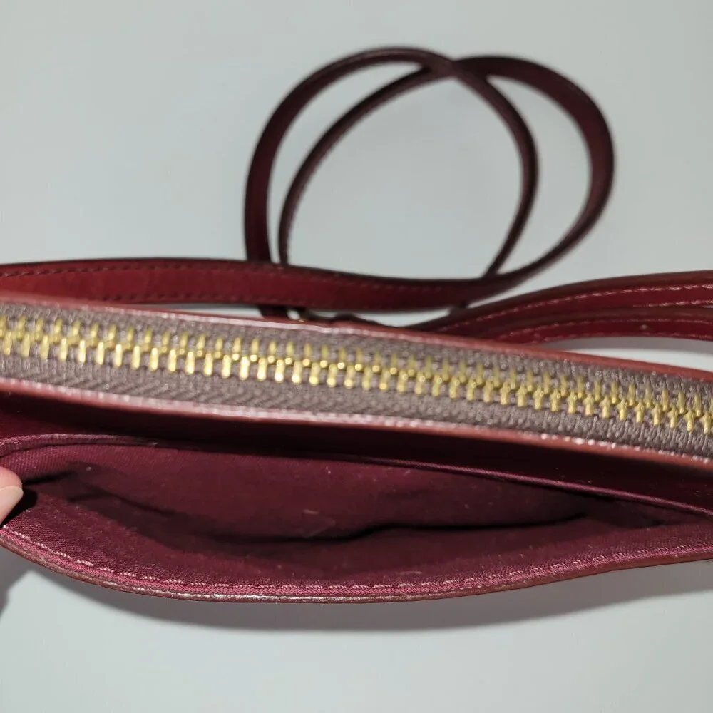 Fossil Emma Burgundy/Multi Colored Square Crossbody Bag One Size